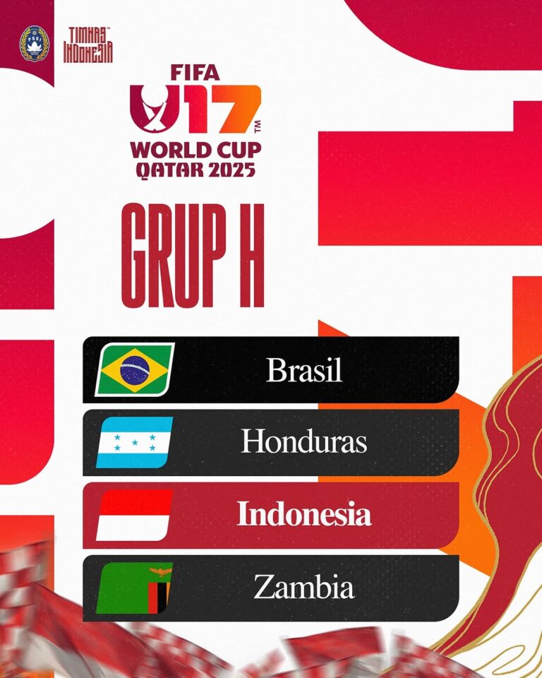 Drawing FIFA U-17 World Cup 2025, Indonesia Tergabung di Grup H.